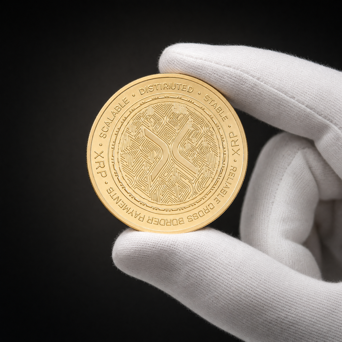 Liberty Coin Heritage Edition held in a white cotton conservator glove, obverse toward the camera