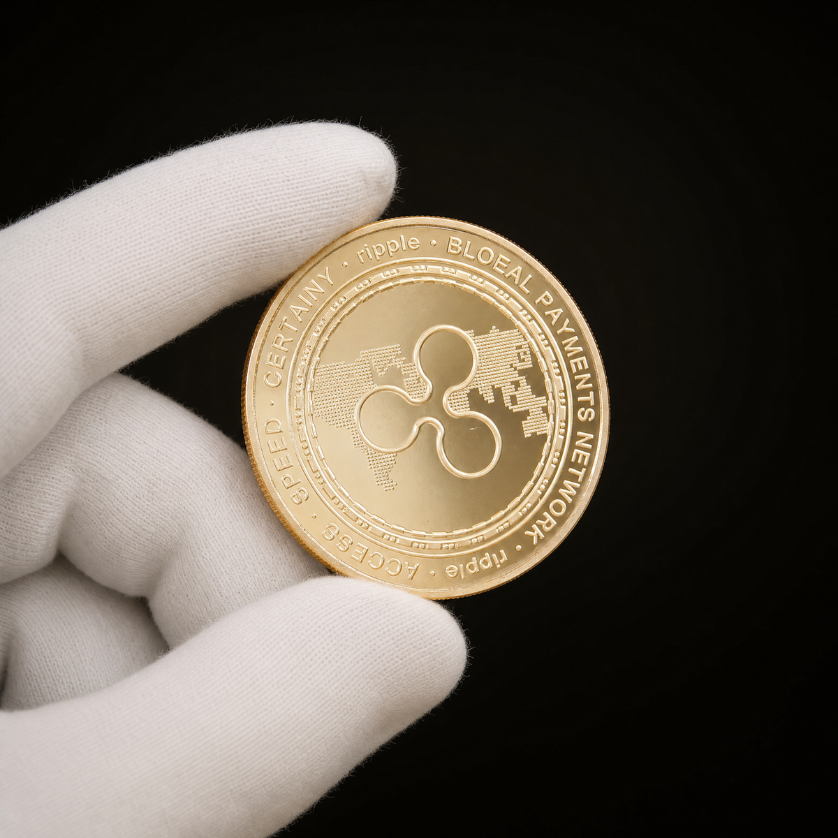 Liberty Coin Heritage Edition held in a white cotton conservator glove, reverse toward the camera