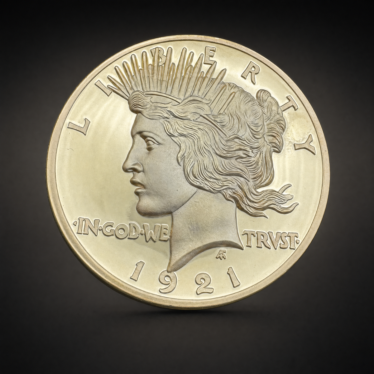 Liberty 1921 Coin Archive Edition, obverse, the Liberty head with LIBERTY above, IN GOD WE TRVST across the field and the date 1921 below